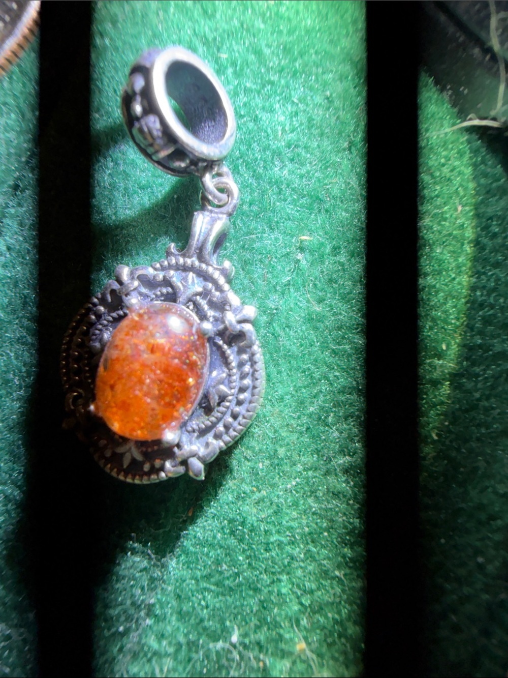 Vintage-Style Orange sunstone Arusha Gemstone Pendant Necklace